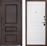 Двери Виктория Муар  коричневый с металлическими филенками
